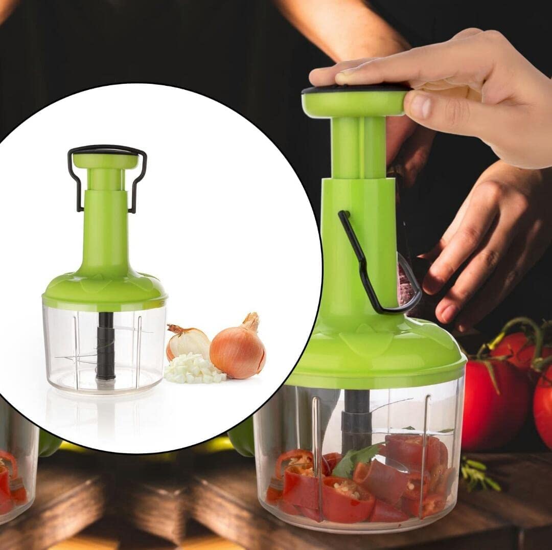 Push choper Push N chop Hand press vegetable Chopper with Easy push and close